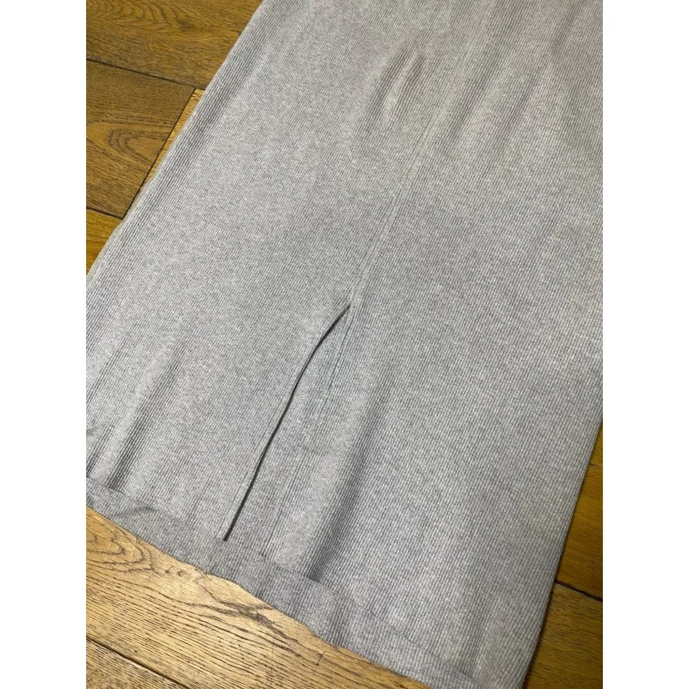 Standard James Perse Light Grey Binding Fitted Rib Dress Women's Size XL - Picture 8 of 10